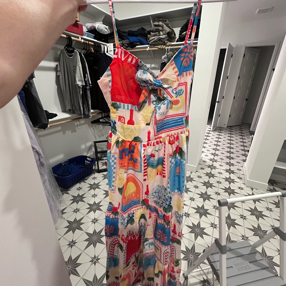 Sunday Red and Blue Spaghetti Strap Sundress